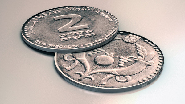 israeli 2 shekels coin 3d model - Israeli 2 Shekels coin by ofirc1